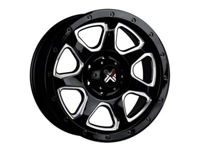 DX4 Wheels STORM Gloss Black Milled 8-Lug Wheel; 20x9; 10mm Offset (03-09 RAM 2500)