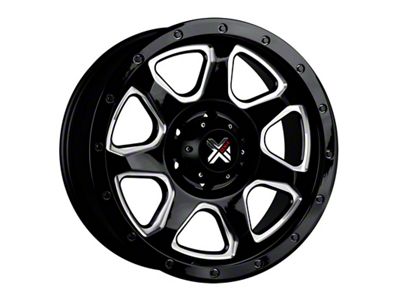 DX4 Wheels STORM Gloss Black Milled 8-Lug Wheel; 20x9; 10mm Offset (03-09 RAM 3500 SRW)