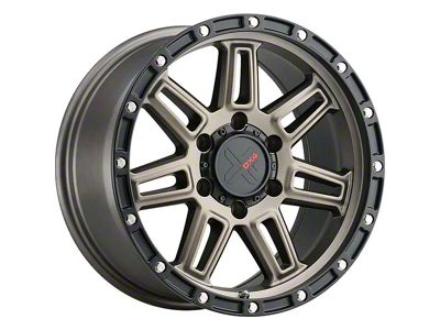 DX4 Wheels REBEL Matte Bronze with Black Ring 6-Lug Wheel; 17x8.5; 10mm Offset (07-13 Silverado 1500)