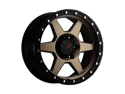 DX4 Wheels RECON Matte Bronze with Black Ring 6-Lug Wheel; 17x8.5; -6mm Offset (07-13 Silverado 1500)
