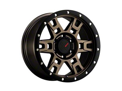 DX4 Wheels TERRAIN Matte Bronze with Black Ring 6-Lug Wheel; 17x8.5; 10mm Offset (07-13 Silverado 1500)