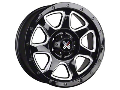 DX4 Wheels STORM Gloss Black Milled 6-Lug Wheel; 20x9; 10mm Offset (14-18 Silverado 1500)