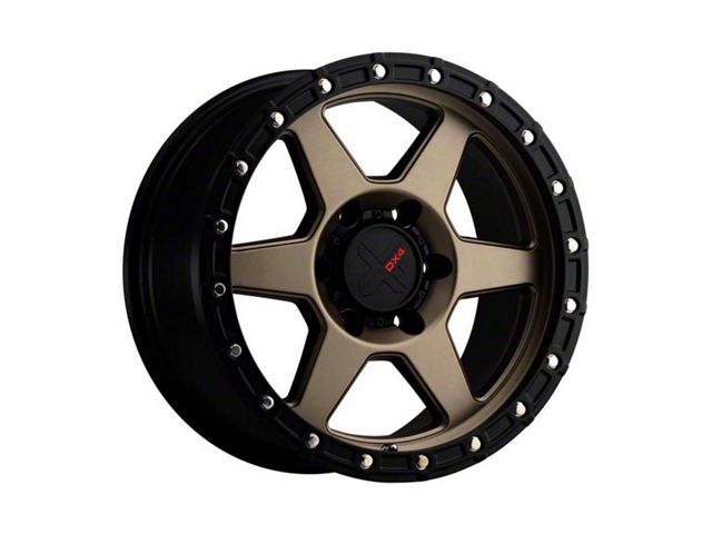 DX4 Wheels RECON Matte Bronze with Black Ring 6-Lug Wheel; 17x8.5; -6mm Offset (2024 Ranger)