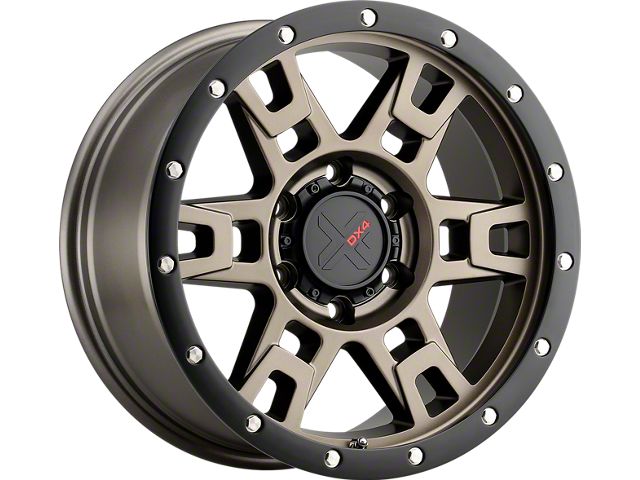 DX4 Wheels TERRAIN Matte Bronze with Black Ring 6-Lug Wheel; 18x9; 12mm Offset (2024 Ranger)