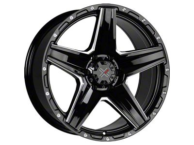 DX4 Wheels DEATH STAR Gloss Black Milled 5-Lug Wheel; 20x9; 10mm Offset (94-01 RAM 1500)