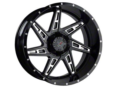 DX4 Wheels SKULL Gloss Black Milled 5-Lug Wheel; 20x11.5; -40mm Offset (94-01 RAM 1500)