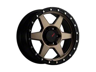 DX4 Wheels RECON Matte Bronze with Black Ring 6-Lug Wheel; 17x8.5; -6mm Offset (23-25 Canyon)