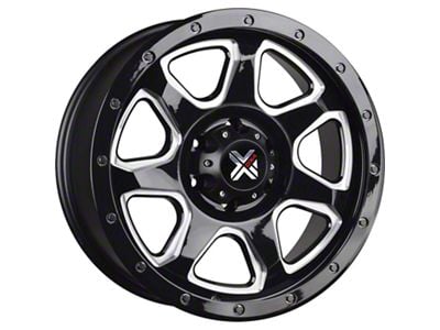 DX4 Wheels STORM Gloss Black Milled 6-Lug Wheel; 20x9; 10mm Offset (23-25 Canyon)