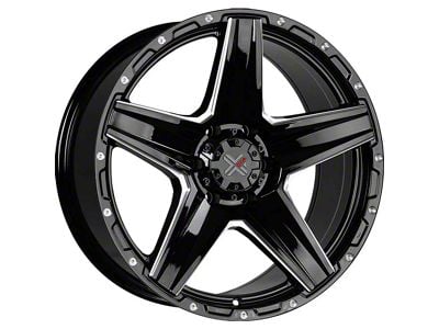 DX4 Wheels DEATH STAR Gloss Black Milled 5-Lug Wheel; 20x9; 10mm Offset (05-11 Dakota)