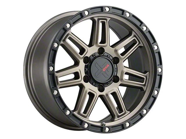 DX4 Wheels Rebel Matte Bronze with Black Ring 5-Lug Wheel; 15x8; -19mm Offset (87-90 Dakota)