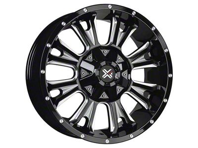 DX4 Wheels RENEGADE Gloss Black Milled 5-Lug Wheel; 20x9; -10mm Offset (87-90 Dakota)