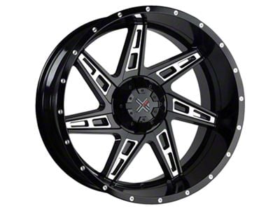 DX4 Wheels SKULL Gloss Black Milled 5-Lug Wheel; 20x11.5; -40mm Offset (05-11 Dakota)