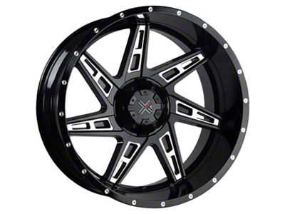 DX4 Wheels SKULL Gloss Black Milled 5-Lug Wheel; 20x9; 10mm Offset (87-90 Dakota)