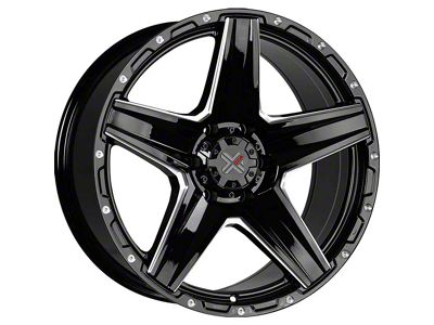 DX4 Wheels DEATH STAR Gloss Black Milled 5-Lug Wheel; 20x9; 10mm Offset (02-08 RAM 1500, Excluding Mega Cab)