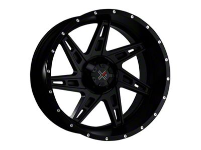 DX4 Wheels SKULL Flat Black 8-Lug Wheel; 22x11.5; -40mm Offset (07-10 Sierra 2500 HD)