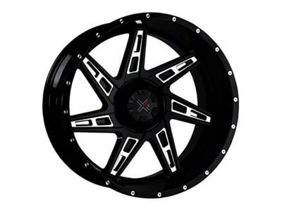DX4 Wheels SKULL Gloss Black Milled 8-Lug Wheel; 22x11.5; -40mm Offset (07-10 Sierra 3500 HD SRW)