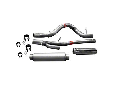 Dynomax Ultra Flo Welded Single Exhaust System with Polished Tip; Side Exit (01-06 6.0L Sierra 2500 HD)