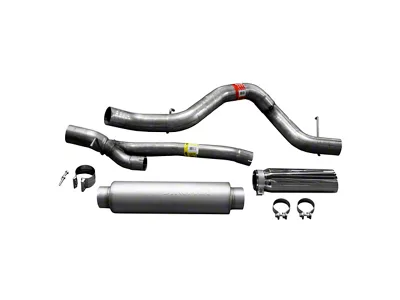 Dynomax Ultra Flo Welded Single Exhaust System with Polished Tip; Side Exit (01-06 6.0L Silverado 2500 HD)