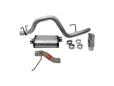 Dynomax Ultra Flo Welded Single Exhaust System with Polished Tip; Side Exit (08-10 6.8L F-250 Super Duty)