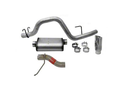 Dynomax Ultra Flo Welded Single Exhaust System with Polished Tip; Side Exit (08-10 5.4L F-250 Super Duty)