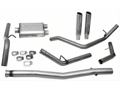 Dynomax Ultra Flo Welded Dual Exhaust System with Polished Tips; Rear Exit (09-13 4.8L Sierra 1500)