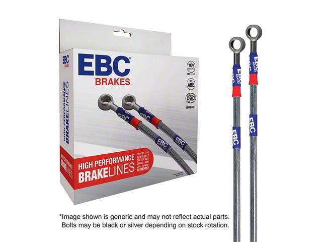 EBC Brakes Stainless Braided Brake Lines; Front and Rear; 2-Inch Extension (2009 F-150)