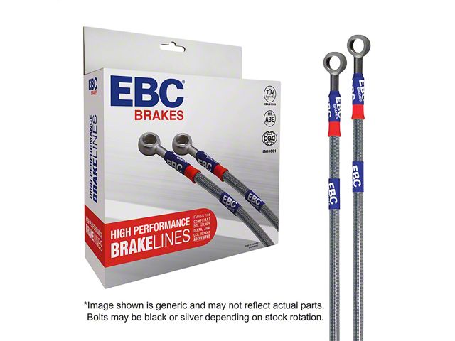 EBC Brakes Stainless Braided Brake Lines; Front and Rear; 2-Inch Extension (2010 F-150, Excluding Raptor)