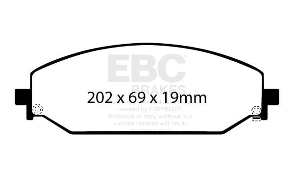 EBC Brakes RAM 1500 Yellowstuff Racing Aramid Fiber Brake Pads; Front ...