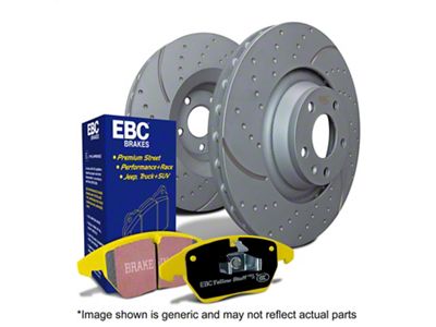 EBC Brakes Stage 5 Yellowstuff 8-Lug Brake Rotor and Pad Kit; Front (94-96 4WD RAM 2500 w/ 4,500 lb. Front Axle; 97-99 4WD RAM 2500 w/ 8,800 lb. GVW)