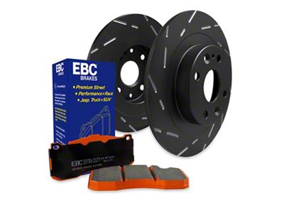 EBC Brakes Stage 15 Orangestuff 8-Lug Brake Rotor and Pad Kit; Rear (07-10 Silverado 3500 HD DRW)