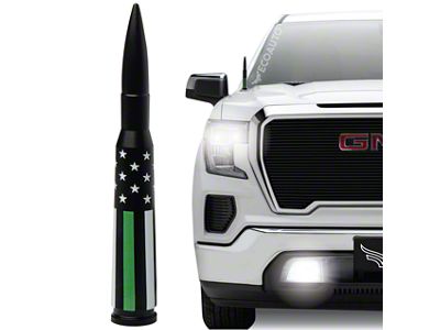 EcoAuto Bullet Antenna; American Flag Green Line (07-24 Sierra 2500 HD)