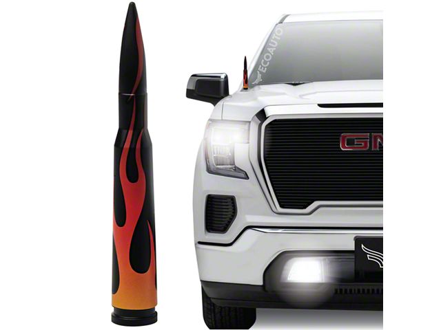 EcoAuto Bullet Antenna; Flames (07-24 Sierra 3500 HD)