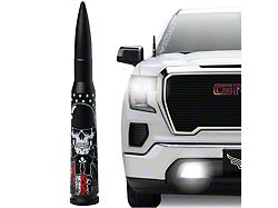 EcoAuto Bullet Antenna; American Skull Black (07-24 Silverado 3500 HD)