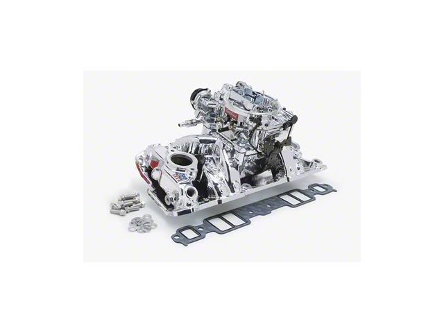 Edelbrock Performer Series Single-Quad Intake Manifold and Carburetor Kit for Small-Block Chevy with Vortec Heads (07-19 6.0L Silverado 2500 HD)