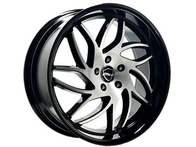 Elegance Luxury Magic Brushed Silver with Gloss Black Lip 6-Lug Wheel; 24x10; 24mm Offset (07-13 Sierra 1500)