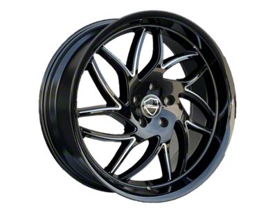 Elegance Luxury Magic Gloss Black Milled 6-Lug Wheel; 22x9.5; 24mm Offset (07-13 Sierra 1500)