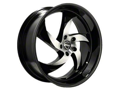 Elegance Luxury Danger Gloss Black Machine Center with Gloss Black Lip 6-Lug Wheel; 22x9.5; 24mm Offset (07-14 Tahoe)