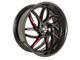 Elegance Luxury Magic Gloss Black with Candy Red Milled 6-Lug Wheel; 24x10; 24mm Offset (07-14 Tahoe)