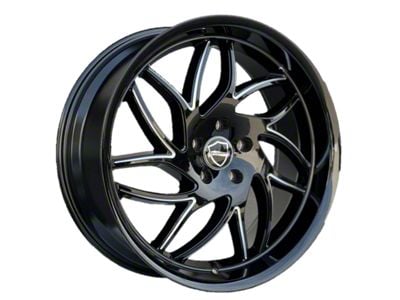 Elegance Luxury Magic Gloss Black Milled 6-Lug Wheel; 24x10; 24mm Offset (07-14 Yukon)