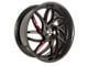 Elegance Luxury Magic Gloss Black with Candy Red Milled 6-Lug Wheel; 24x10; 24mm Offset (14-18 Sierra 1500)