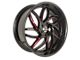 Elegance Luxury Magic Gloss Black with Candy Red Milled 6-Lug Wheel; 22x9.5; 24mm Offset (2024 Ranger)