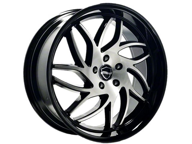 Elegance Luxury Magic Brushed Silver with Gloss Black Lip 6-Lug Wheel; 24x10; 24mm Offset (19-24 Sierra 1500)