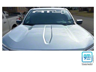 Emblems Plus AT4 Windshield Banner Decal; White (23-25 Canyon)