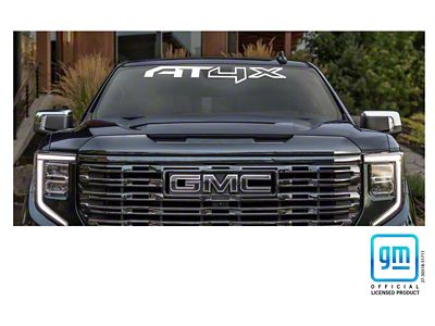 Emblems Plus AT4X Windshield Banner; Gloss White White (20-25 Sierra 2500 HD)