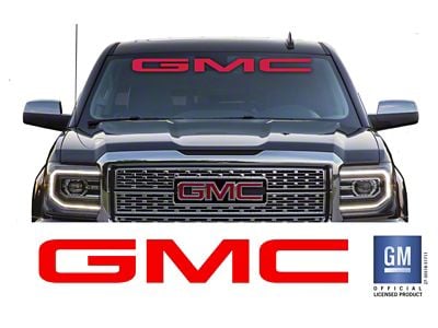 Emblems Plus GMC Windshield Banner; Gloss Red (15-25 Sierra 2500 HD)