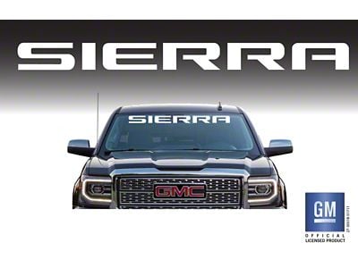 Emblems Plus SIERRA Windshield Banner; Gloss White (15-25 Sierra 2500 HD)