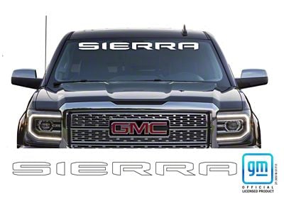 Emblems Plus SIERRA Windshield Banner; Gloss White (20-25 Sierra 2500 HD)