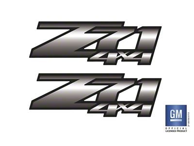 Emblems Plus Z71 4x4 Bedside Decals; Black/Silver Fade (07-14 Sierra 2500 HD)