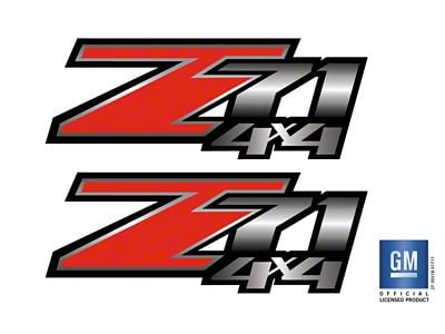 Emblems Plus Z71 4x4 Bedside Decals; Red/Silver/Black (07-14 Sierra 2500 HD)