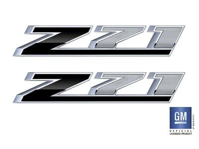 Emblems Plus Z71 Bedside Decals; Black Fade/Silver (15-19 Sierra 2500 HD)